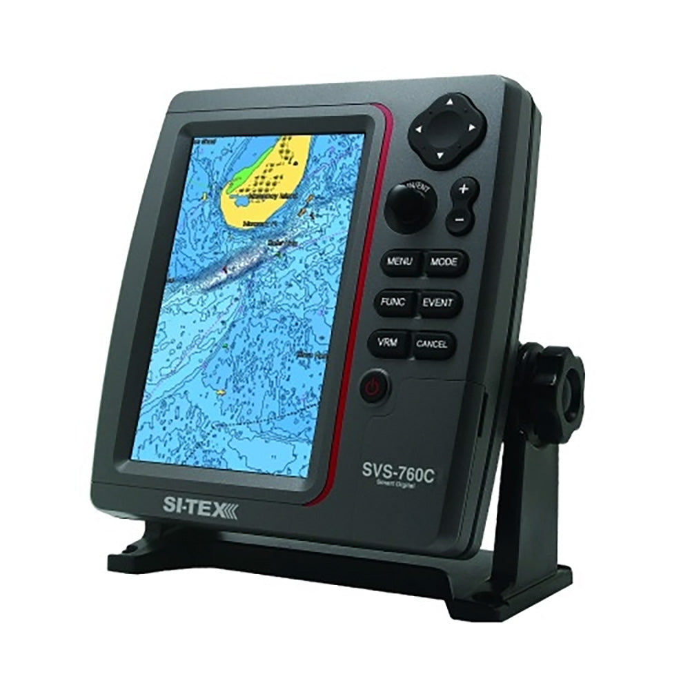 SI-TEX Standalone 7 GPS Chart Plotter System w/Color LCD, External GPS Antenna  C-MAP 4D Card [SVS-760C+]