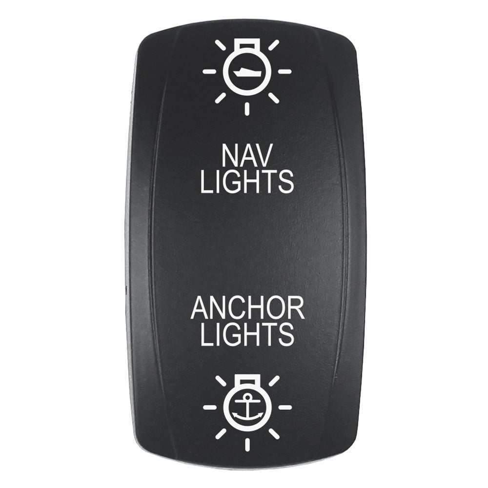 Pacer Actuator - 'NAV/ANC' f/V Series Contura Switches - Black - Laser Etched (Top/Bottom Light) [EV2LE-NAVANC]