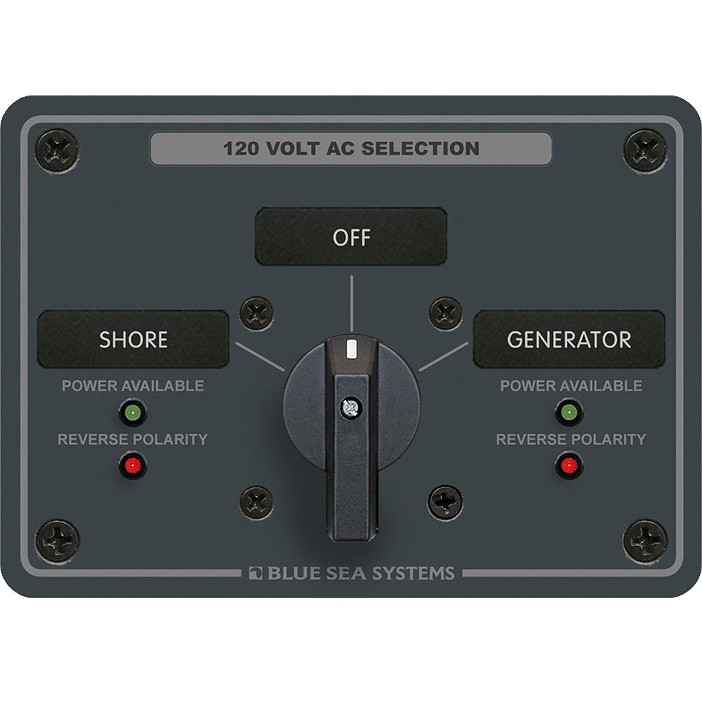 Blue Sea 8367 AC Rotary Switch Panel 30 Ampere 2 Positions + OFF, 2 Pole [8367]