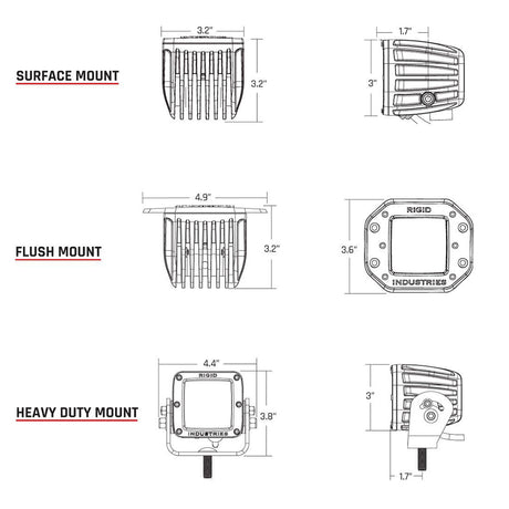 RIGID Industries D-Series PRO Flush Mount - Spot LED - Midnight Edition - Pair - Black [212213BLK]