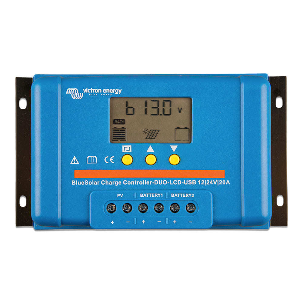 Victron BlueSolar PWM Charge Controller (DUO) LCD  USB Charge Control - 12/24VDC - 20A [SCC010020060]