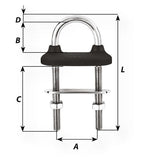 Wichard Black Watertight U-Bolt - 10mm Diameter - 25/64" - 90mm Length - 3-35/64" [65351]