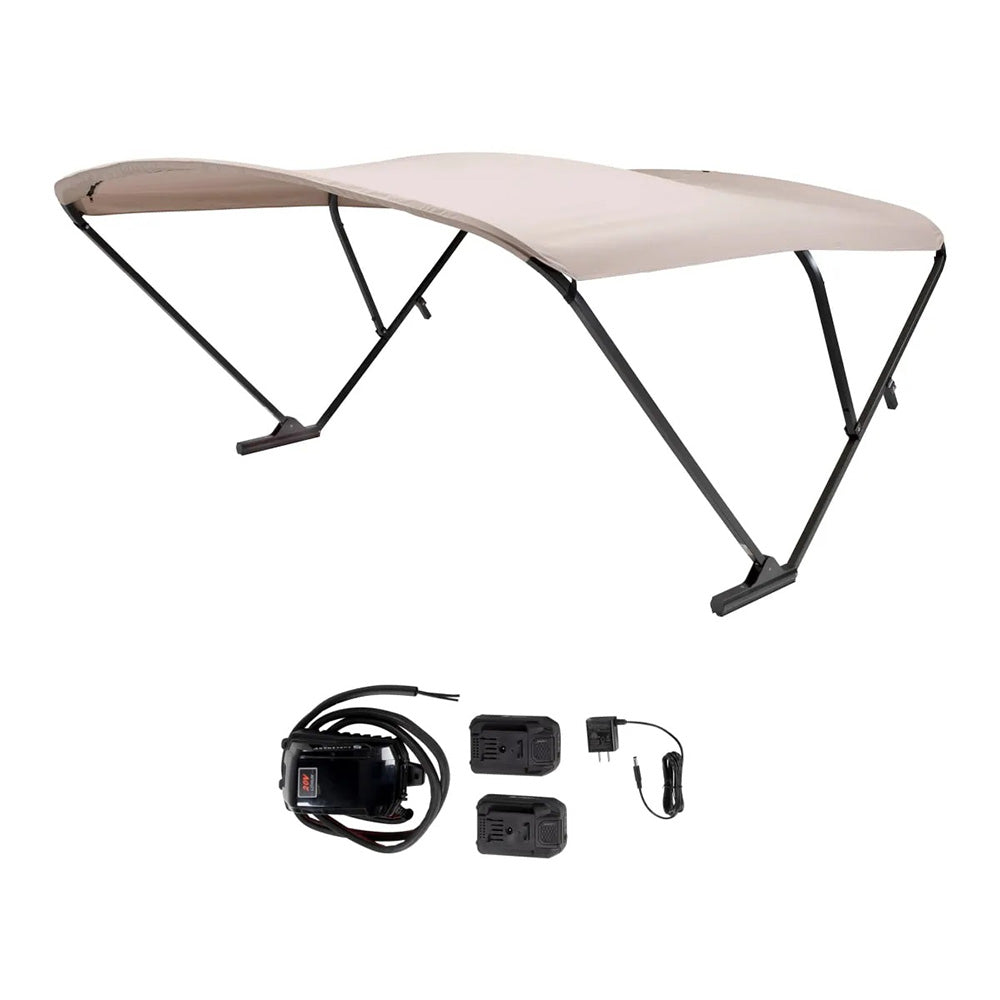 SureShade Battery Powered Bimini - Black Anodized Frame  Beige Fabric [2021133089]